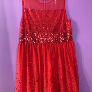 Red Sparkly Sequined Dress
